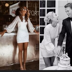 BHLDN dress size 2 GOLDIE sequin white dress